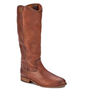 Frye Ladies Melissa Button 2 Tall Cognac Brown Western Boots